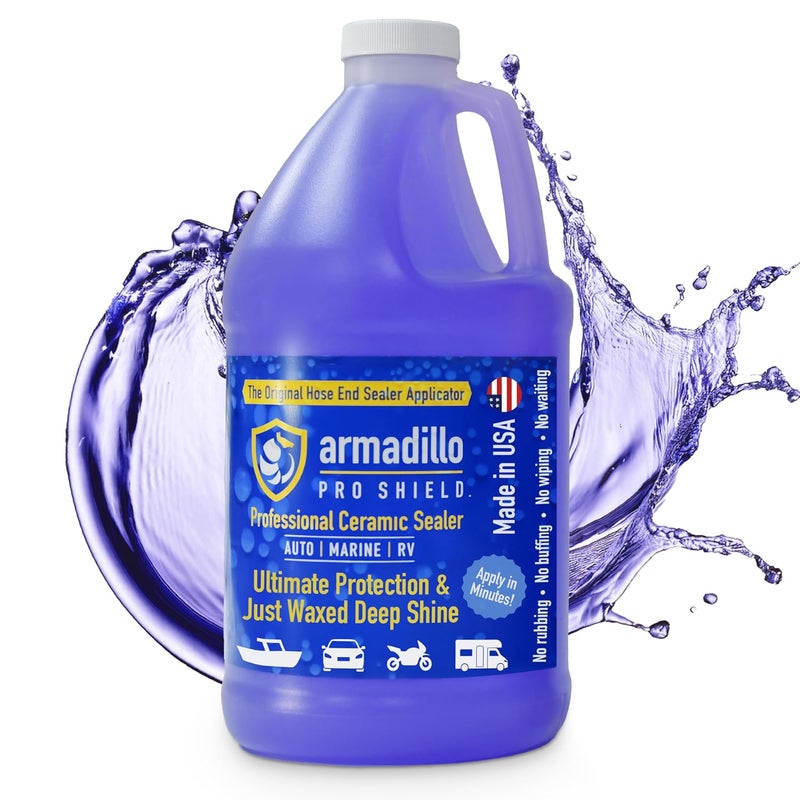 armadillo PRO SHIELD 64 Oz Professional Ceramic Sealer Refill for Hose-End Sealer Applicator – Long-Lasting Hydrophobic Ceramic Coating for Cars, Boats and RVs - Image 1